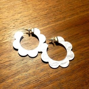 Pearl Effect Acrylic Hoop Earrings